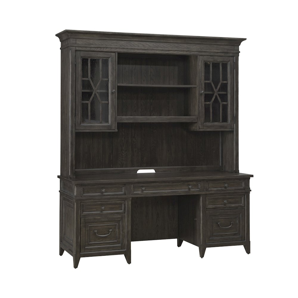 Credenza & Hutch in Rubberwood Solids w/ Split Heart White Oak Veneers. Picture 2