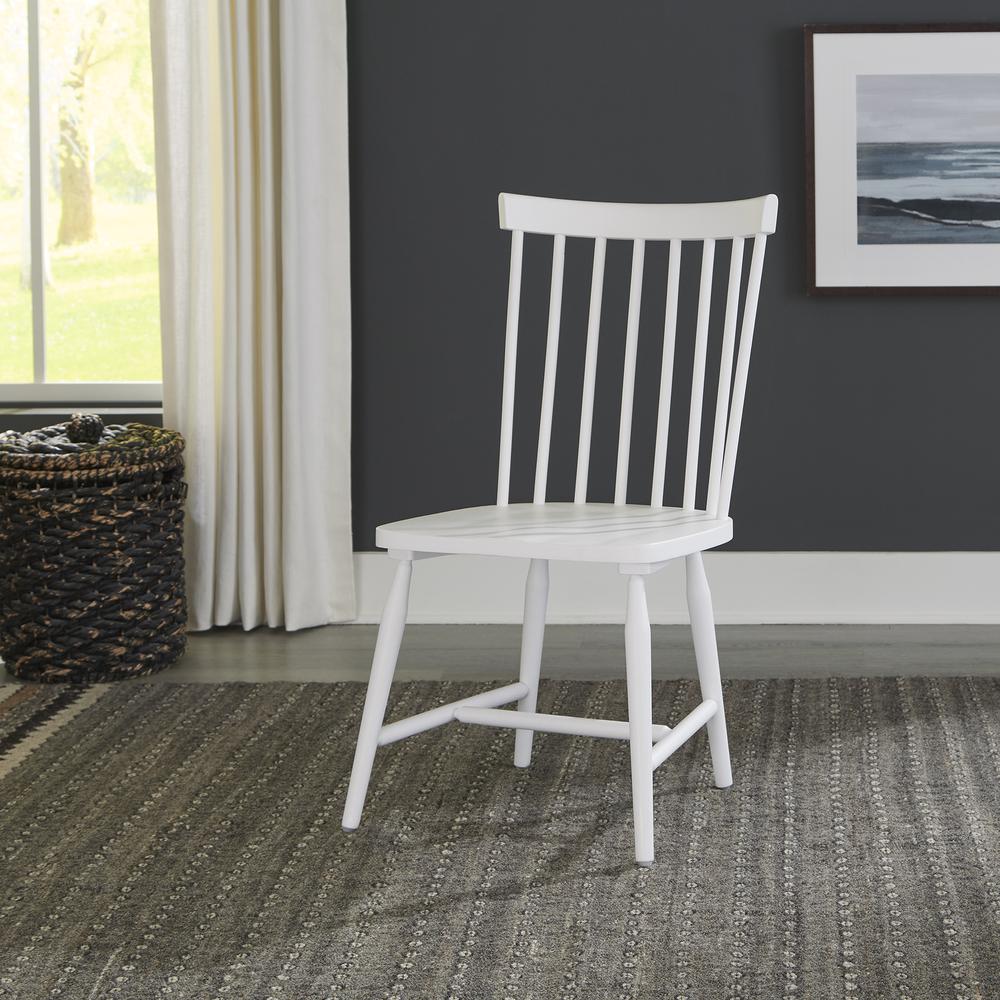 Spindle Back Side Chair In White Color. Picture 2