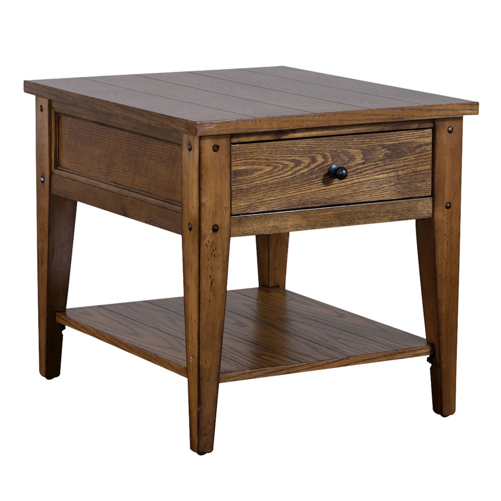 Lake House 3 Piece Set (1-Cocktail 2-End Tables) in Poplar Solids & Oak Veneers. Picture 1