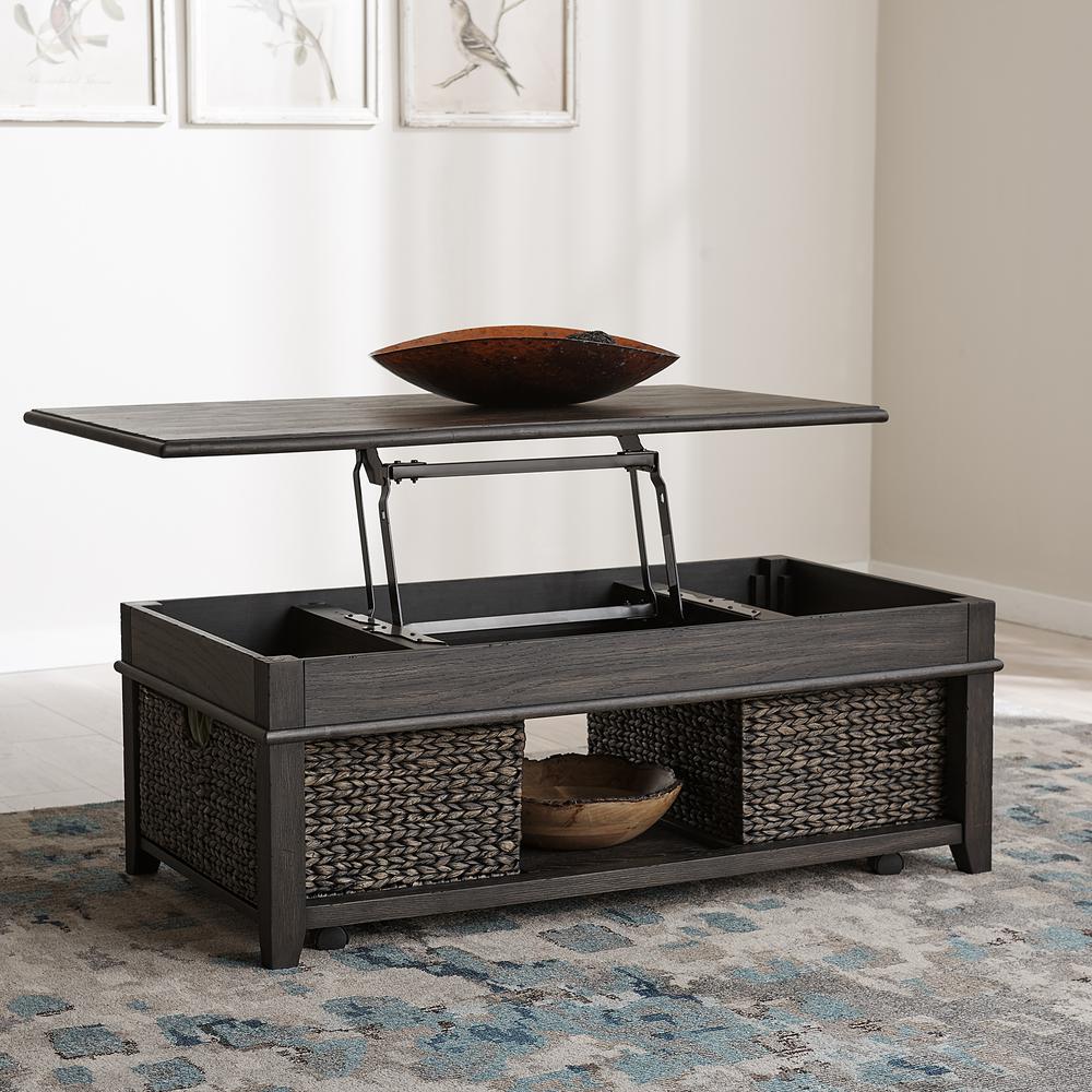 Mill Creek Lift Top Cocktail Table in Peppercorn. Picture 3