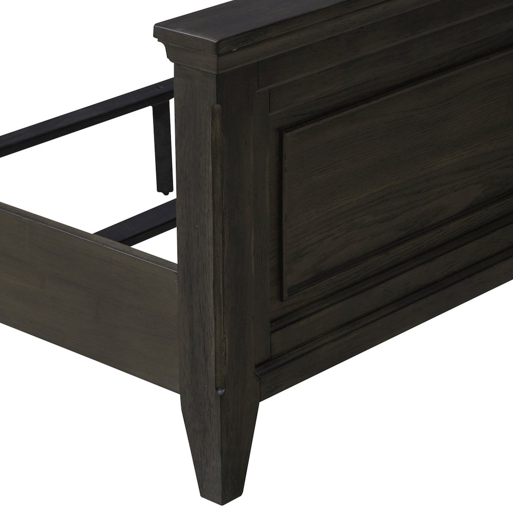 Queen Uph Bed in Rubberwood Solids & Split Heart White Oak Veneers. Picture 4