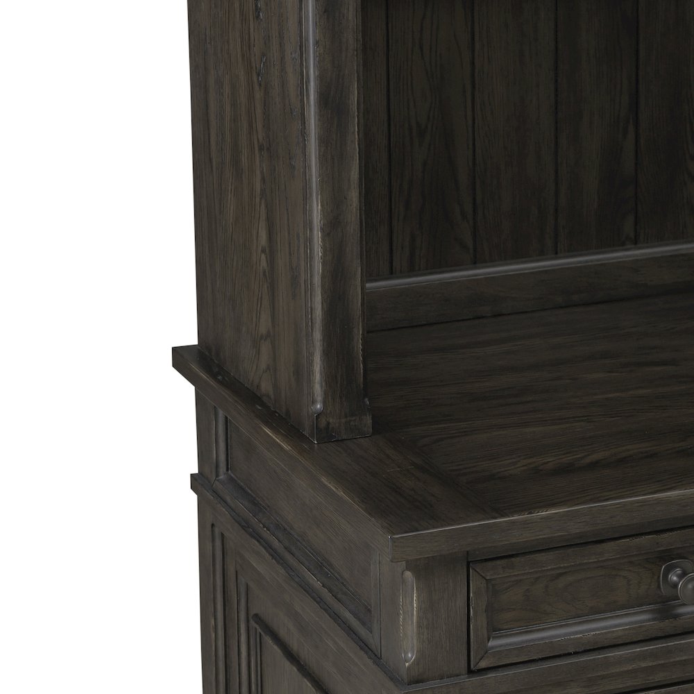 Credenza & Hutch in Rubberwood Solids w/ Split Heart White Oak Veneers. Picture 3