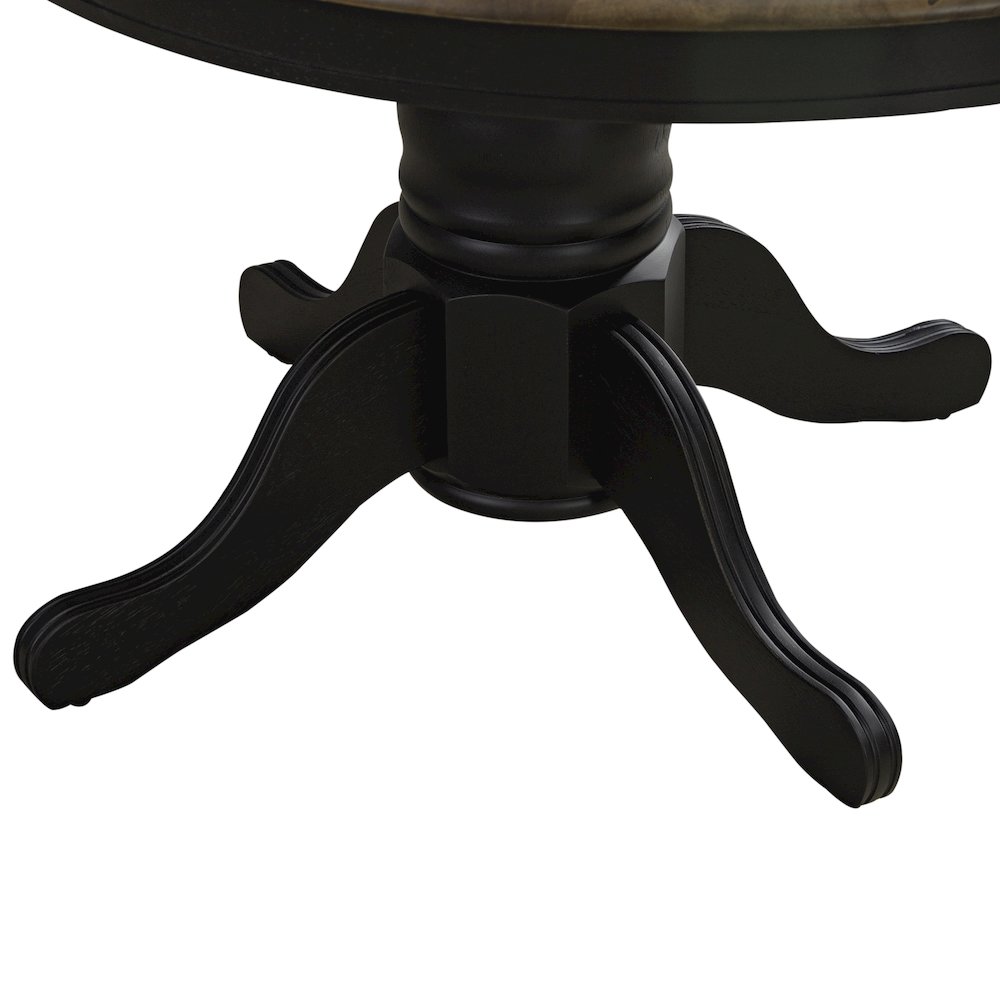 Pedestal Table Set- Black in Rubberwood Solids. Picture 3