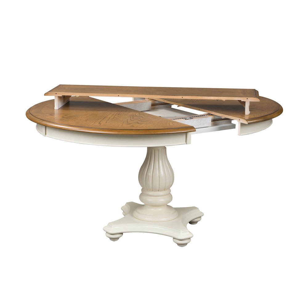 Pedestal Table Set in Rubberwood Solids & White Oak Veneers. Picture 5