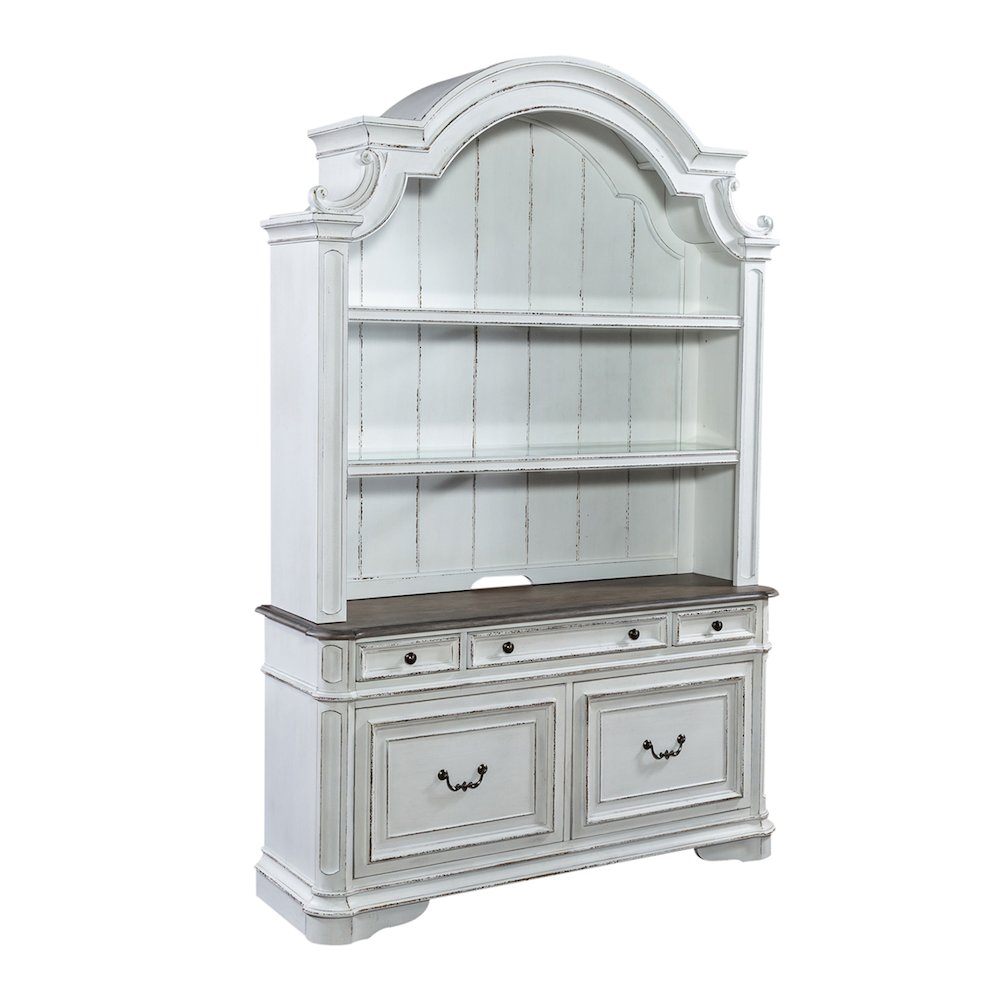 Opt Credenza & Hutch in Rubberwood Solids w/ White Oak & Birch Veneers. Picture 1