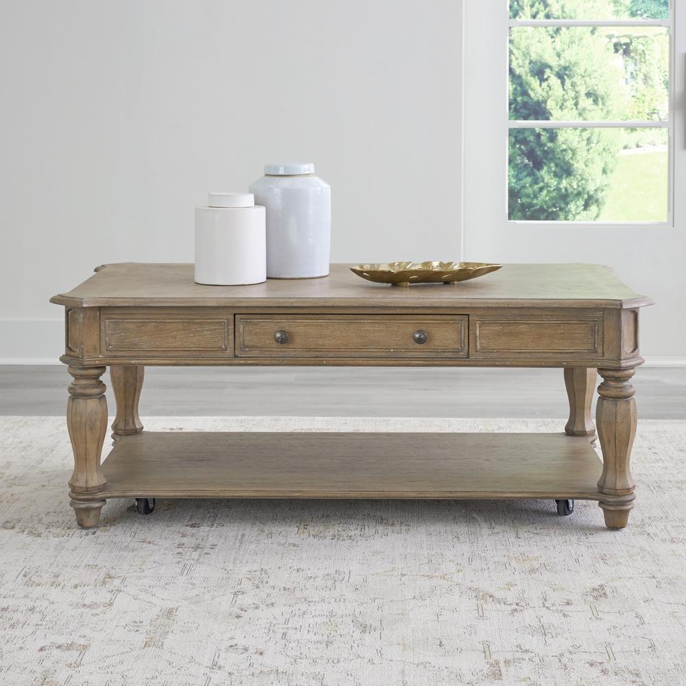 Magnolia Manor Rectangular Cocktail Table in Weathered Bisque. Picture 1