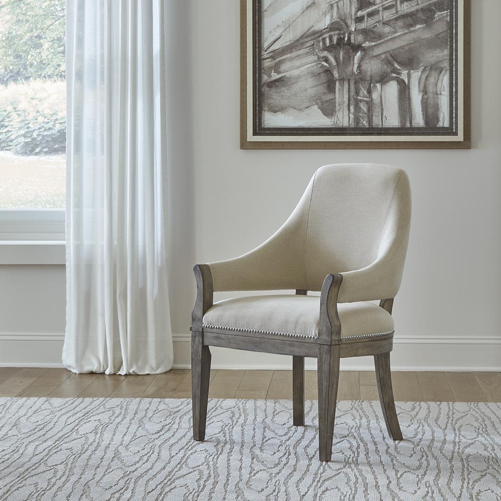 Uph Arm Chair (RTA) Traditional Brown in Havana Brown Finish. Picture 2