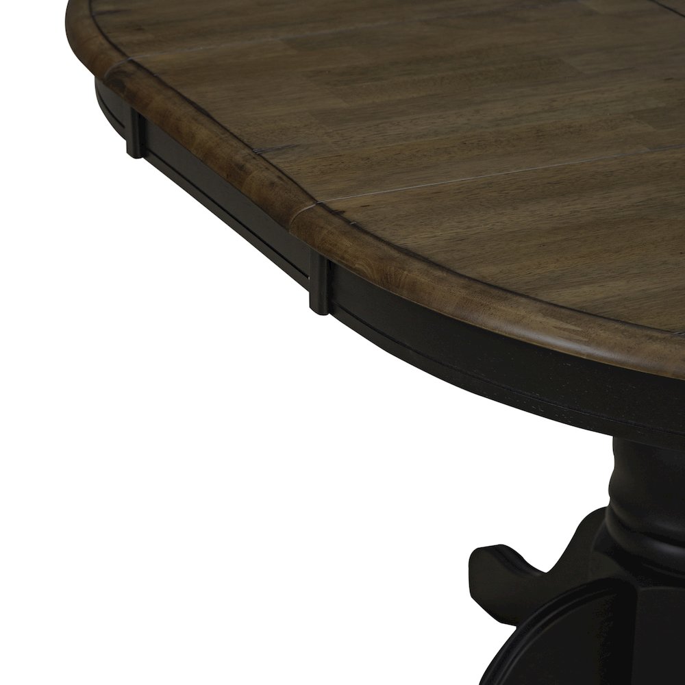 Pedestal Table Set- Black in Rubberwood Solids. Picture 4