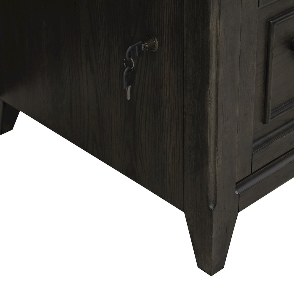 Executive Credenza in Rubberwood Solids w/ Split Heart White Oak Veneers. Picture 10