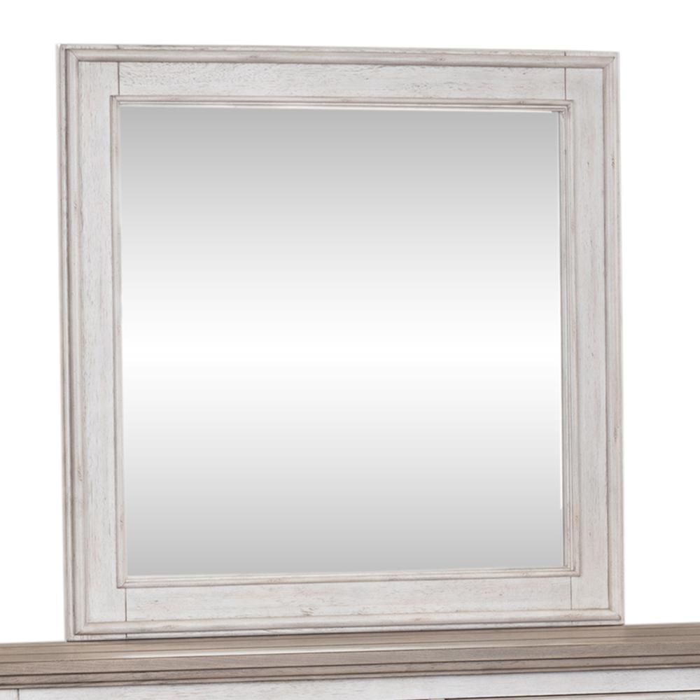 Heartland Landscape Mirror in Antique White w/ Tobacco Top. Picture 1