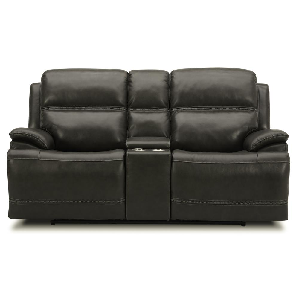 Power Dual Reclining Loveseat w/ Console, Power Headrest and Zero Gravity. Picture 1