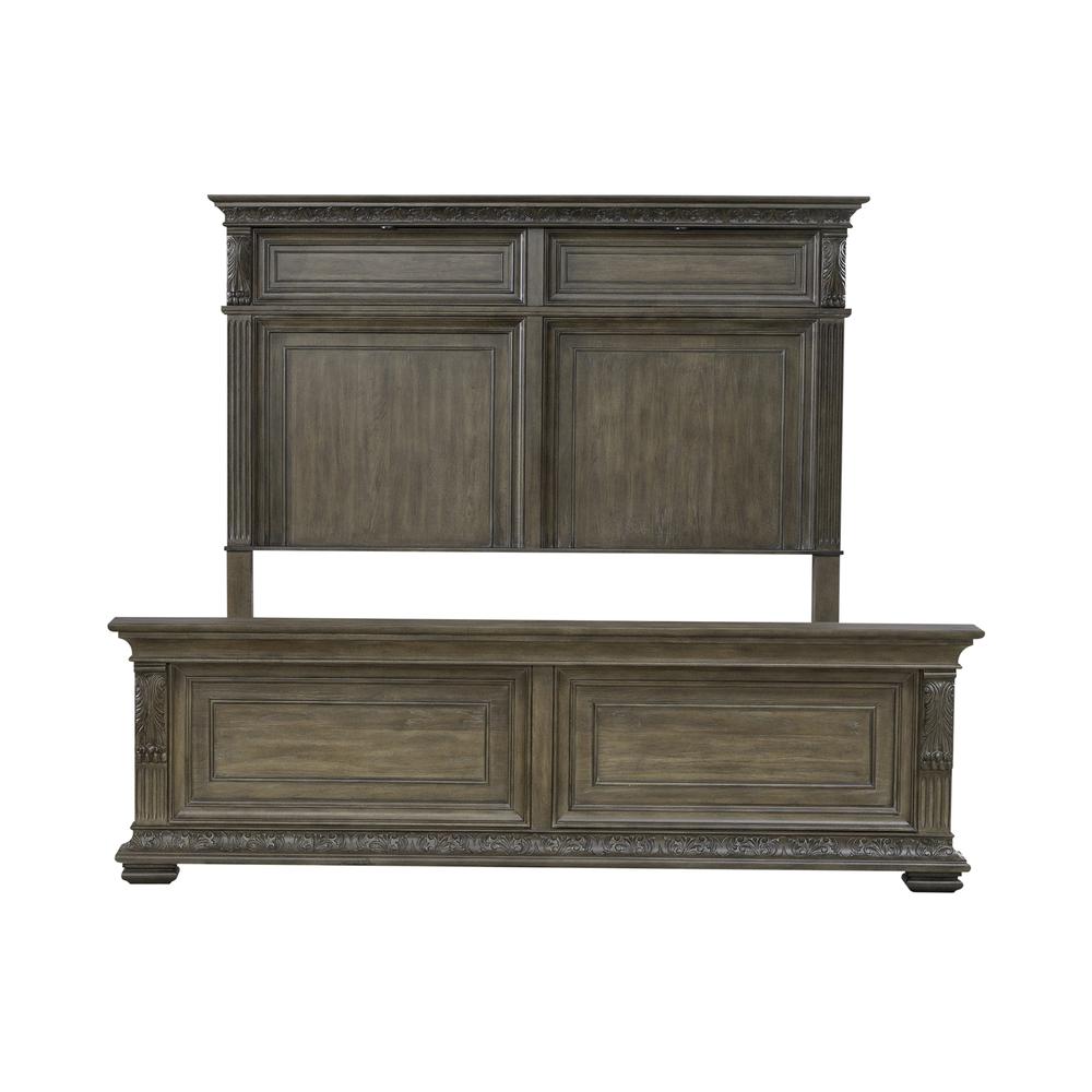 Carlisle Court King Panel Bed - Chestnut with Gray Dusty Wax Finish. Picture 2