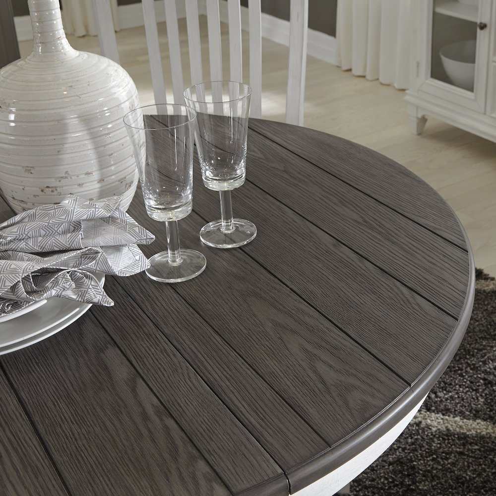 Pedestal Table in Poplar & Rubberwood Solids w Pine Veneer. Picture 6