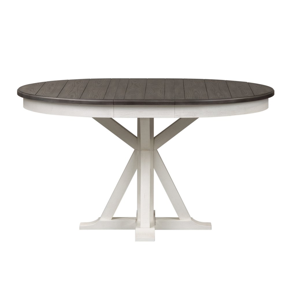 Pedestal Table in Poplar & Rubberwood Solids w Pine Veneer. Picture 8