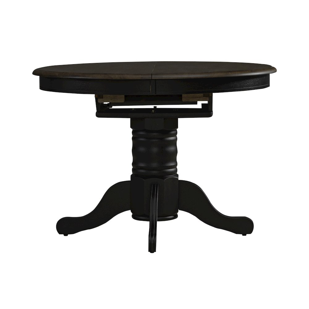 Pedestal Table Set- Black in Rubberwood Solids. Picture 2