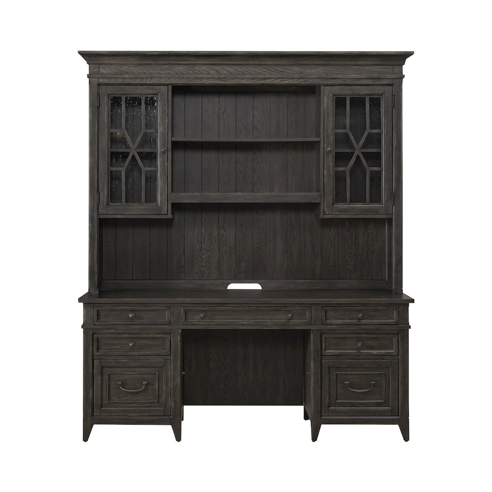 Credenza & Hutch in Rubberwood Solids w/ Split Heart White Oak Veneers. Picture 1