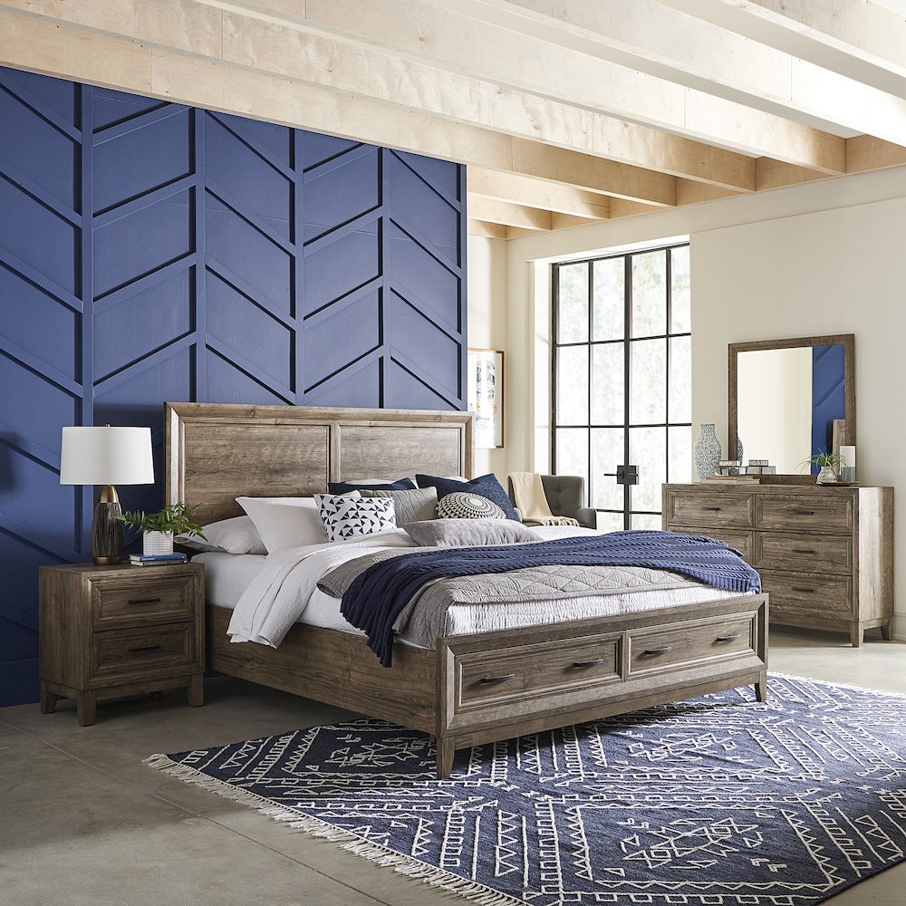 Ridgecrest Queen Storage Bed, Dresser & Mirror, Night Stand. Picture 4