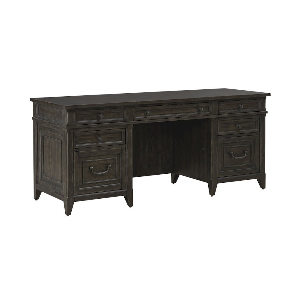 Executive Credenza in Rubberwood Solids w/ Split Heart White Oak Veneers. Picture 1