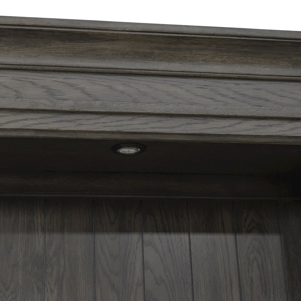Credenza & Hutch in Rubberwood Solids w/ Split Heart White Oak Veneers. Picture 6