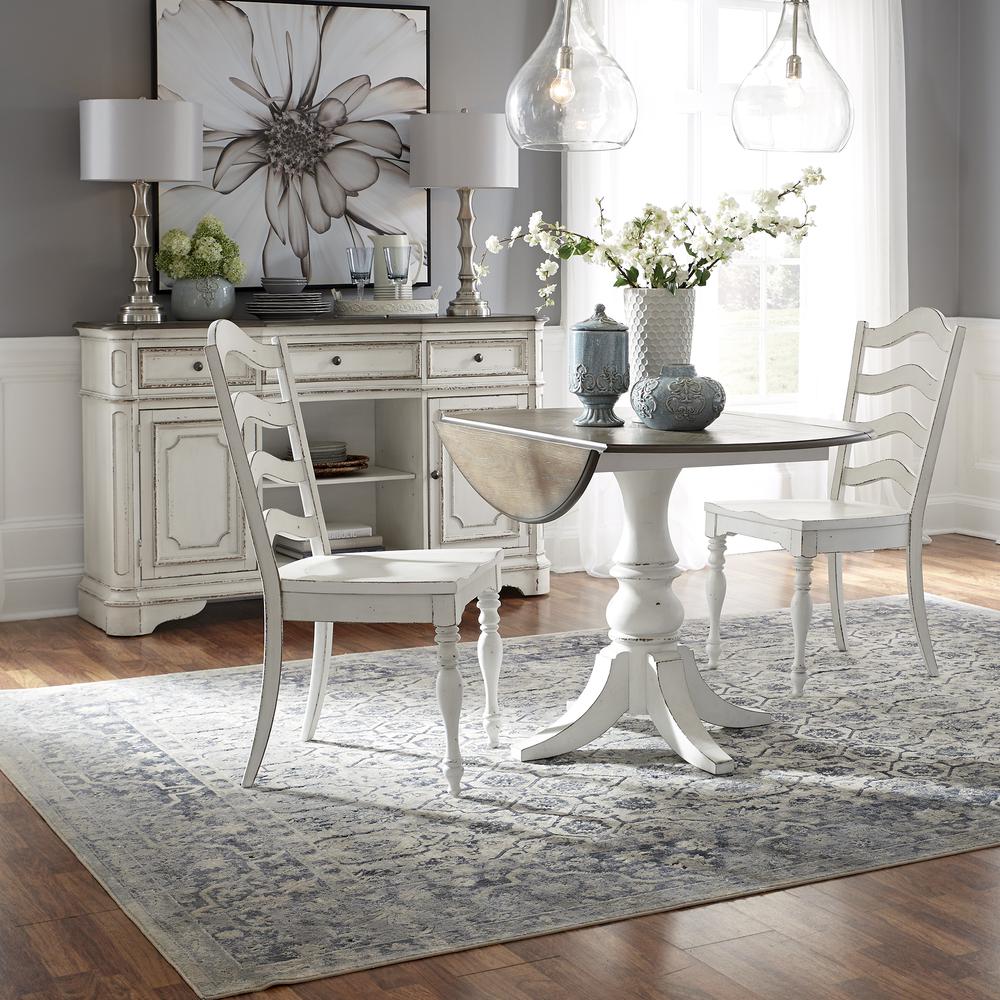 Magnolia Manor 3 Piece Drop Leaf Set in Antique White. Picture 3