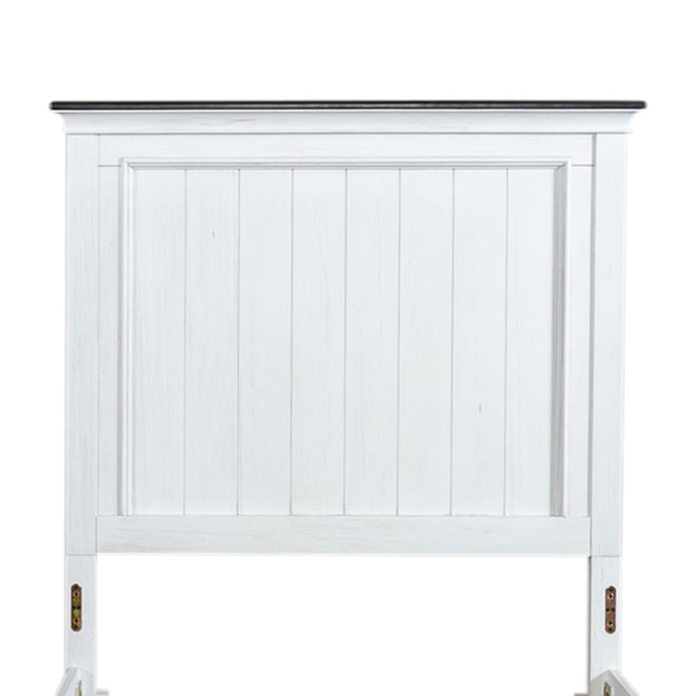Allyson Park Twin Panel Headboard in Wirebrushed White w/ Charcoal Top. Picture 2