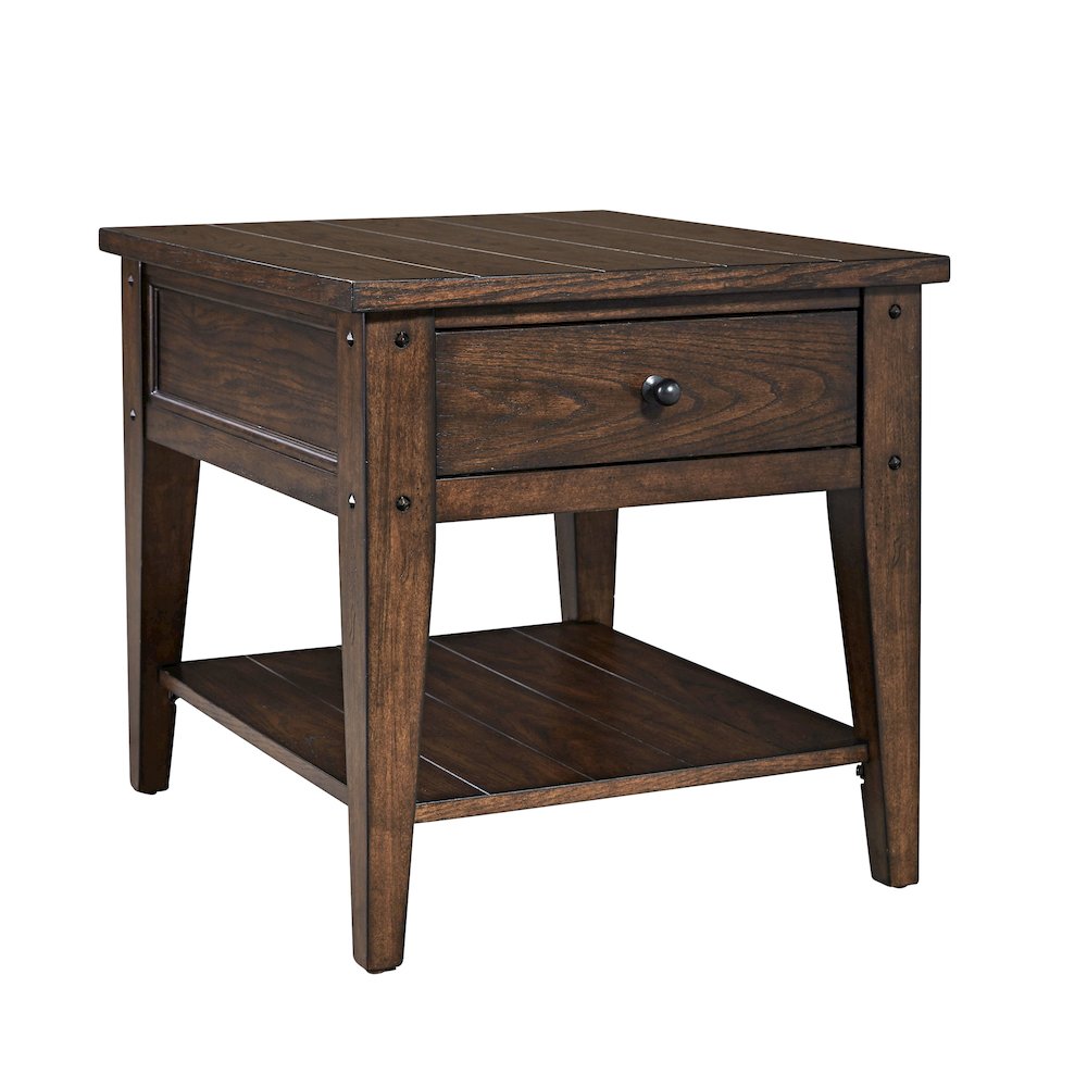 Lake House 3 Piece Set (1-Cocktail 2-End Tables) in Poplar Solids & Oak Veneers. Picture 2