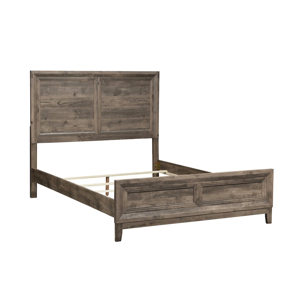 Queen Panel Bed, Dresser & Mirror, Chest in Rubberwood Solids w/ Paper Laminate. Picture 3