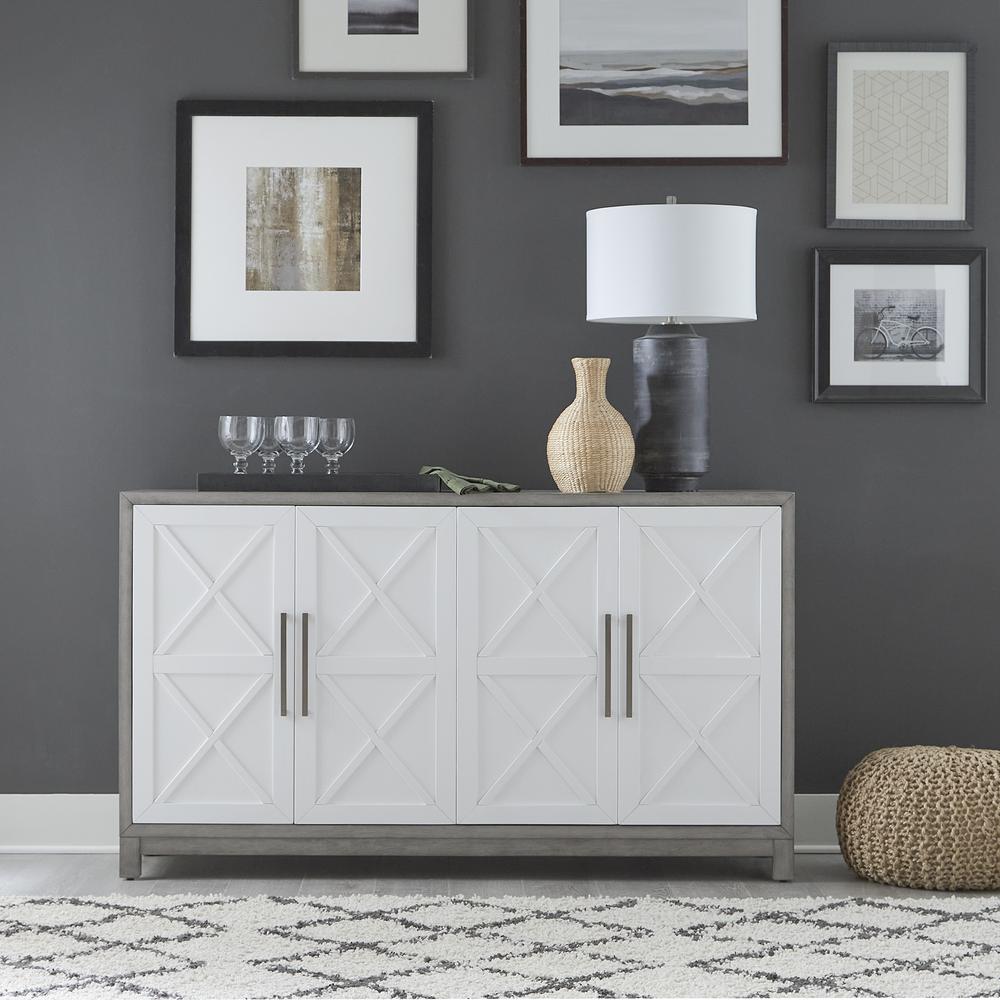 Accent Buffet Contemporary White in Two-Tone Shell White. Picture 3