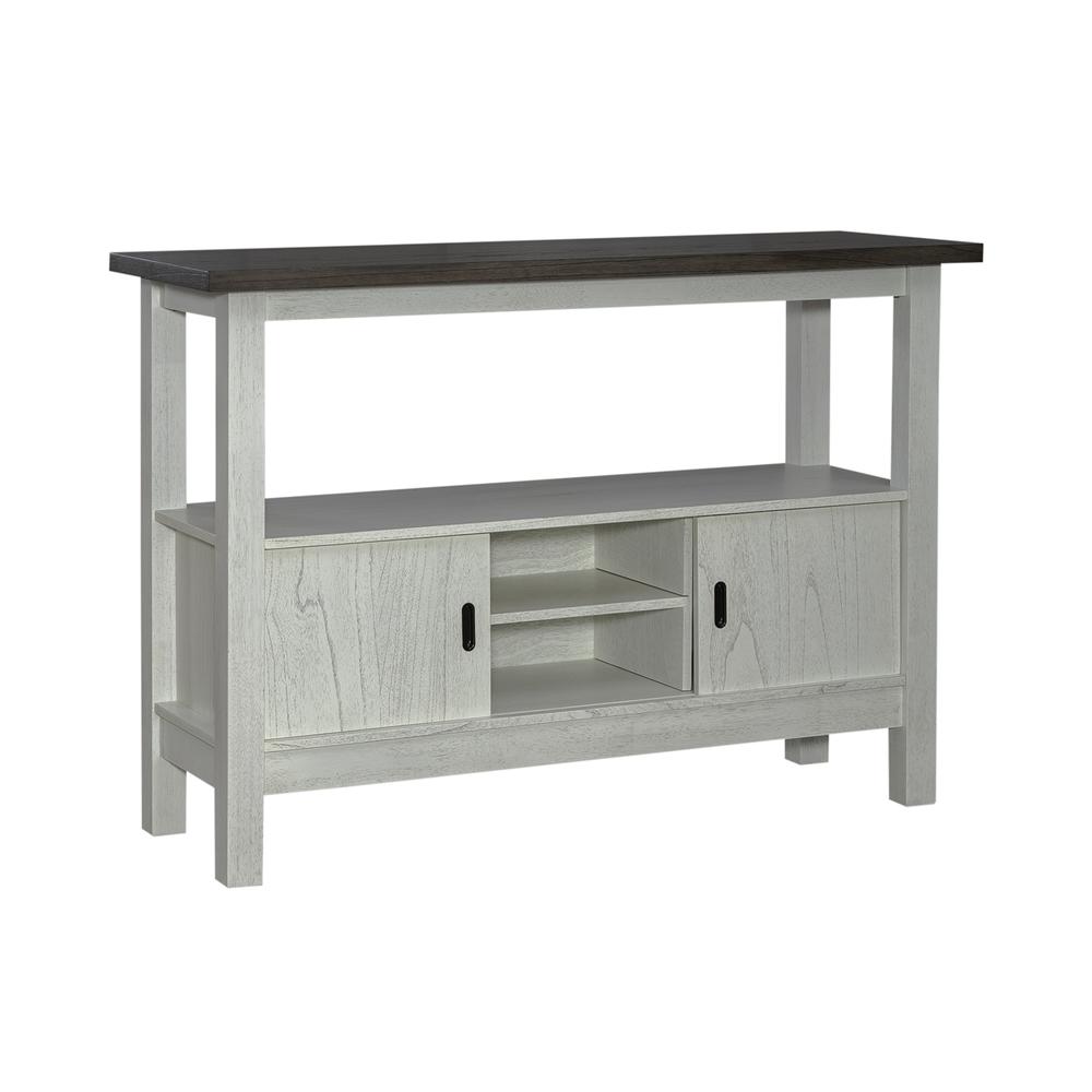 Brook Bay Sideboard in Textured White w/ Carbon Gray Top. Picture 1