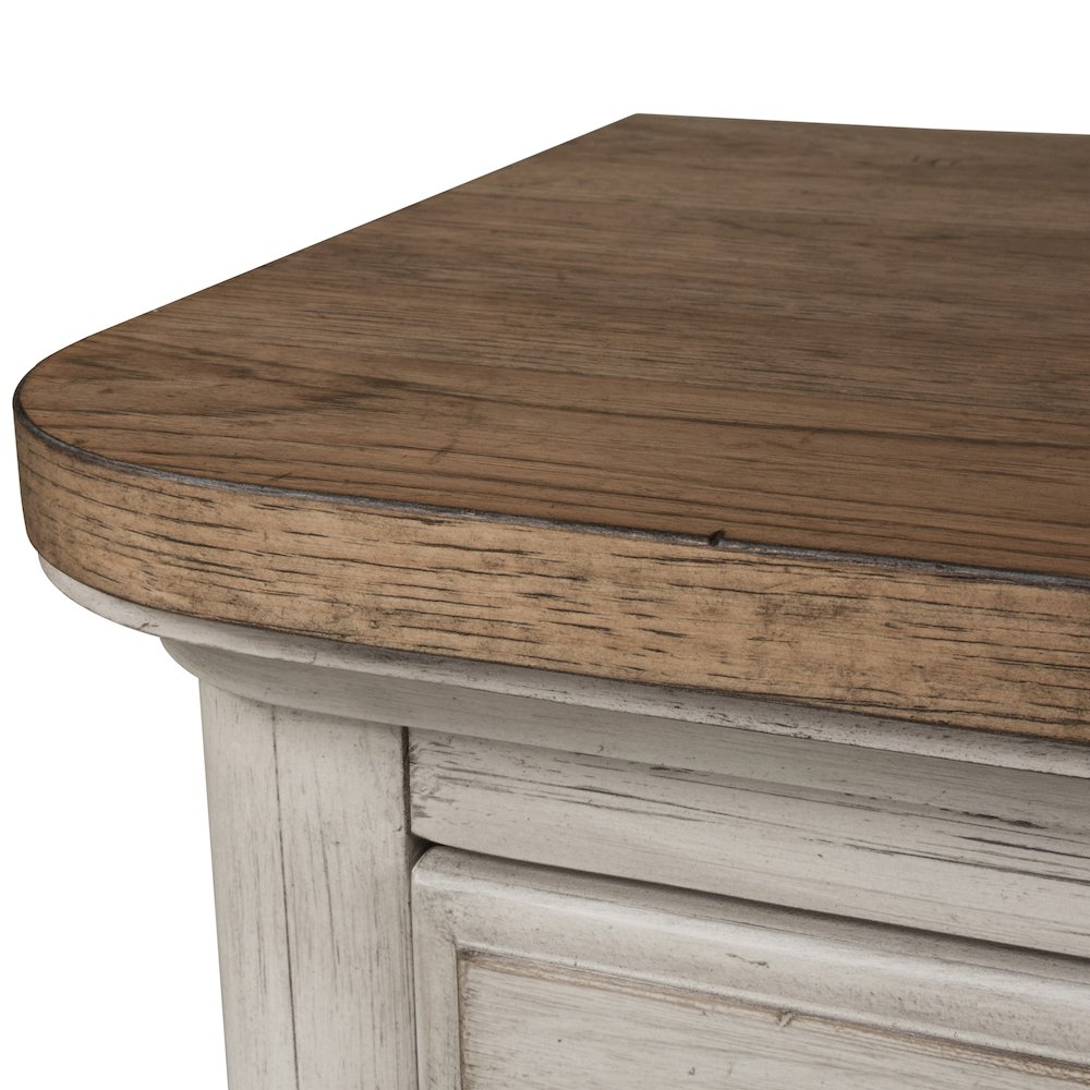 Queen Poster Bed, Dresser & Mirror in Pine Solids with Hickory and Pine Veneers. Picture 9