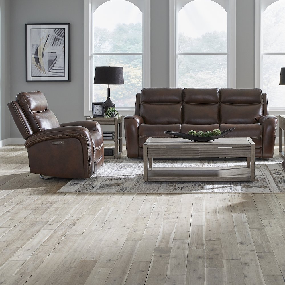 Blair Blair Sofa & Recliner - Cognac Leather. Picture 1
