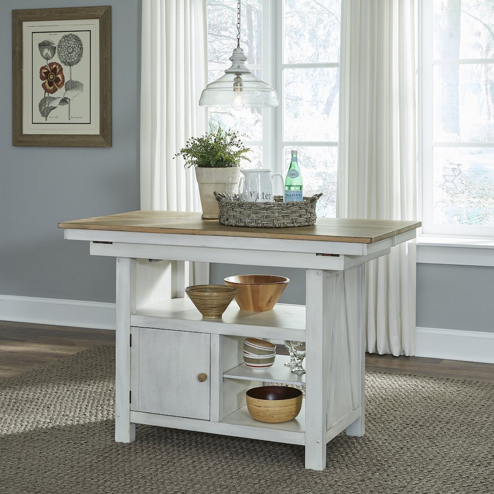 Lindsey Farm Kitchen Island in Rubberwood Solids & Veneers w/ MDF. Picture 3