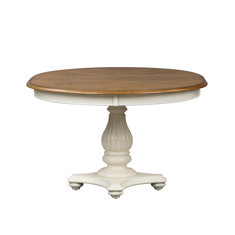 Pedestal Table Set in Rubberwood Solids & White Oak Veneers. Picture 3