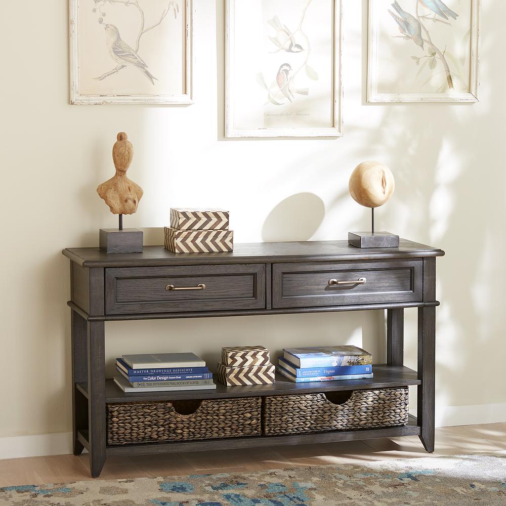 Mill Creek 2 Drawer Sofa Table in Peppercorn. Picture 7