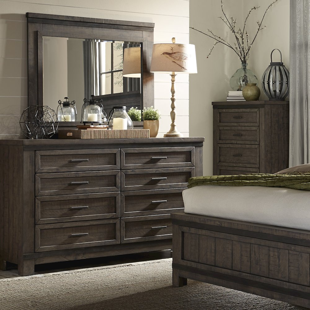 Thornwood Hills King Two Sided Storage Bed, Dresser & Mirror, Chest. Picture 8