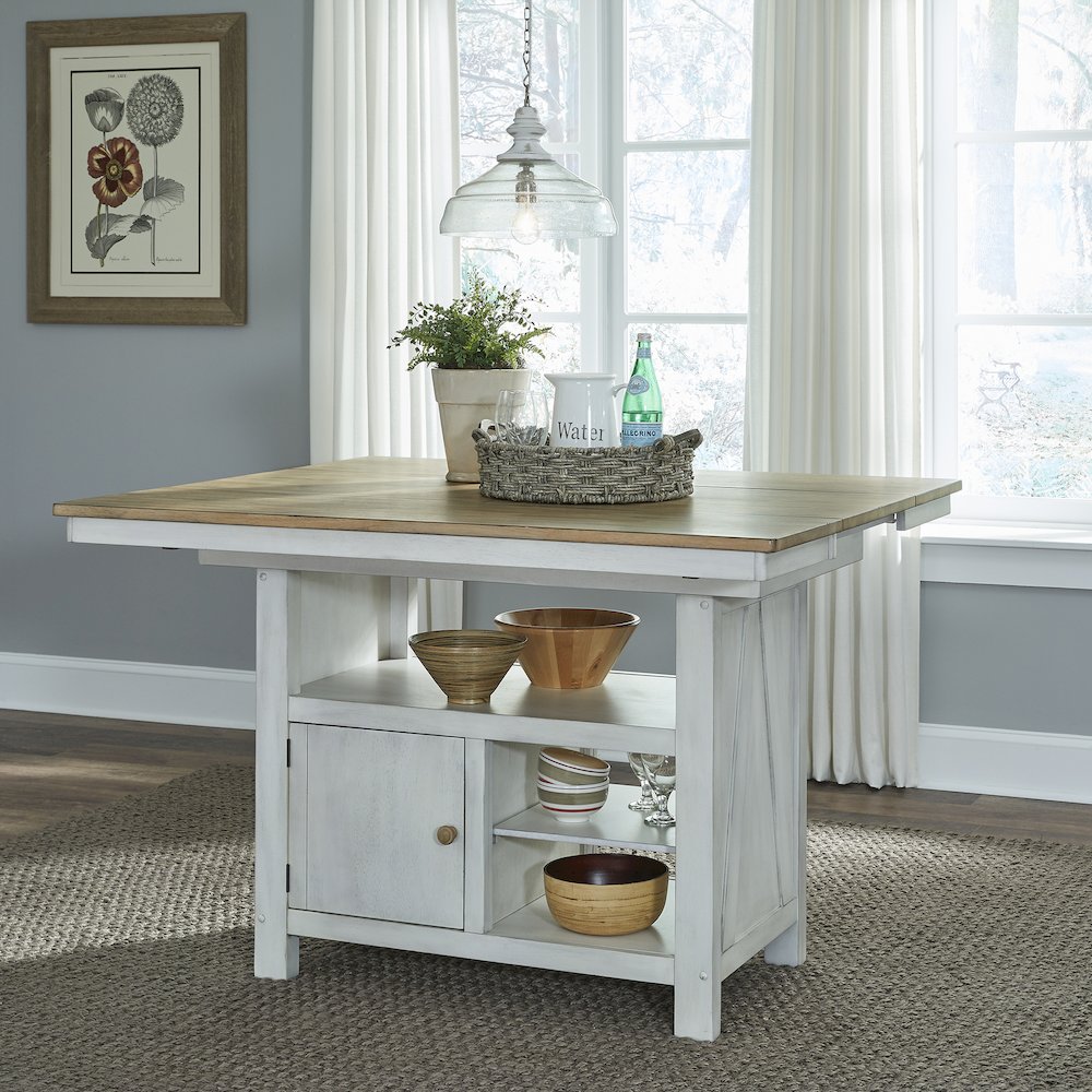 Lindsey Farm Kitchen Island in Rubberwood Solids & Veneers w/ MDF. Picture 4