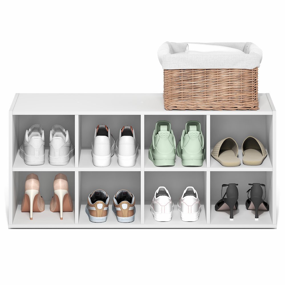 FANO Shoe Rack, 8-Cube Shoe Organizer, Stackable Shoe Storage, White. Picture 4