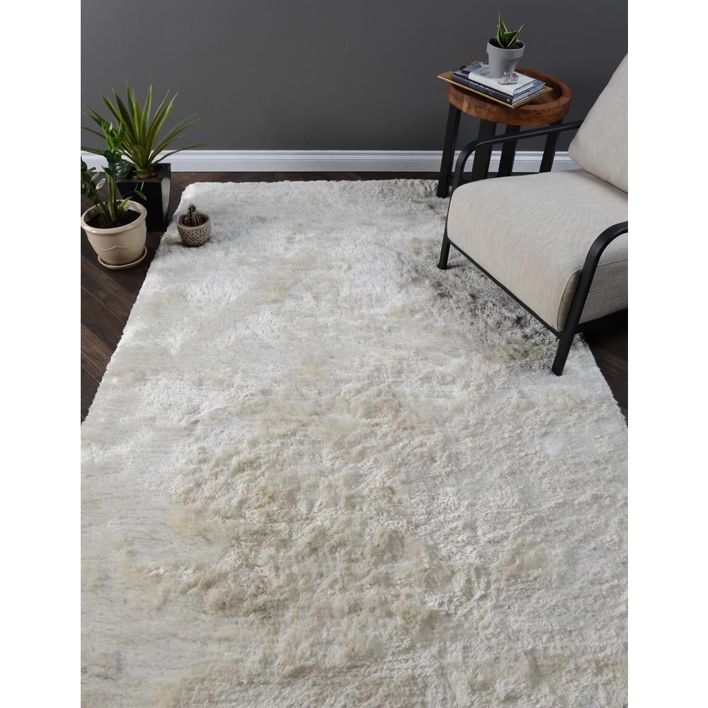 Collins Hand-woven Shag Area Rug  Ivory 5X8. Picture 2