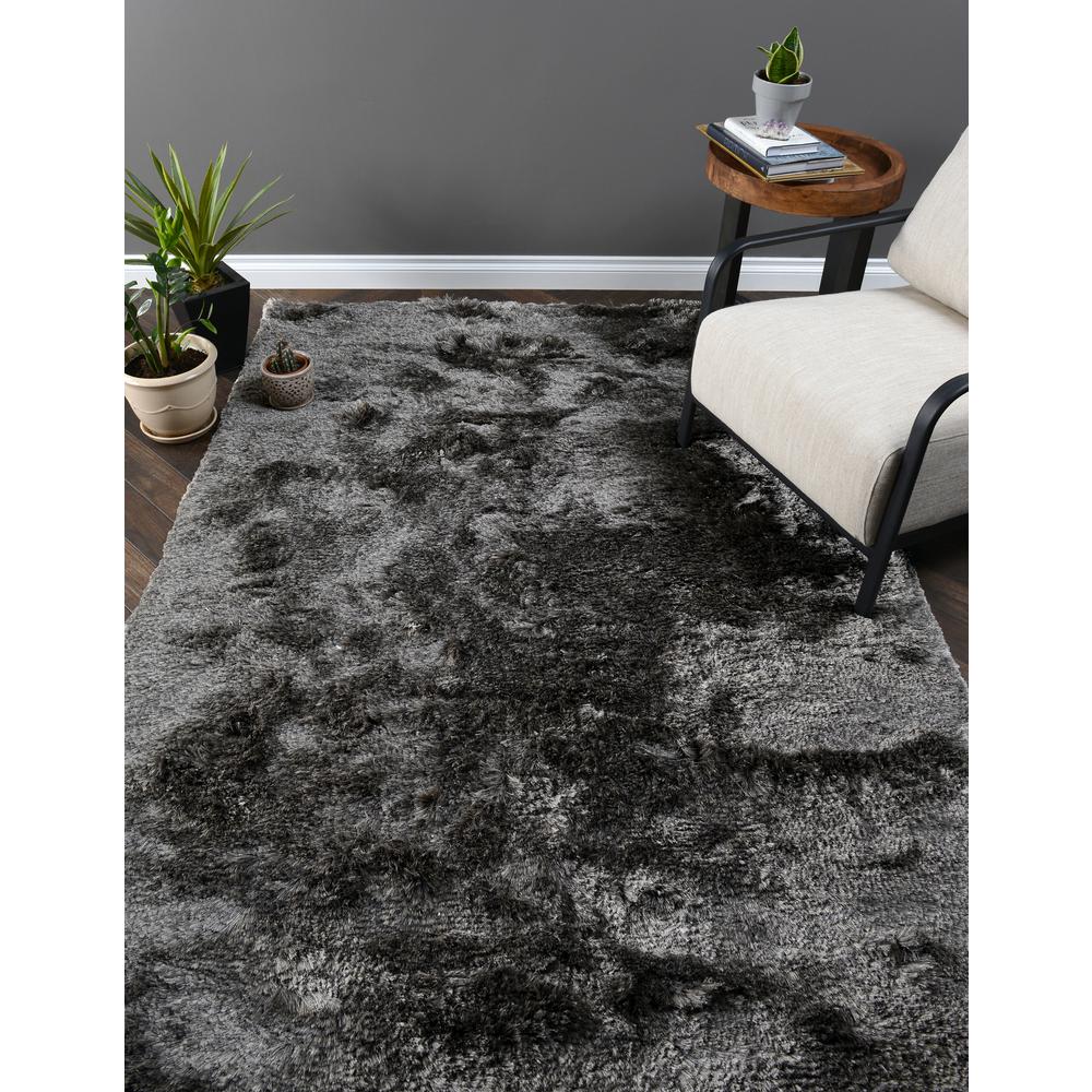 Collins Hand-woven Shag Area Rug  Dark Gray 9x12. Picture 3