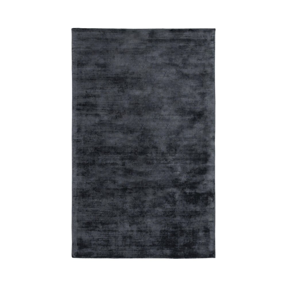 Cameron Hand-woven Distressed Viscose Area Rug  Ink Blue 5X8. Picture 1