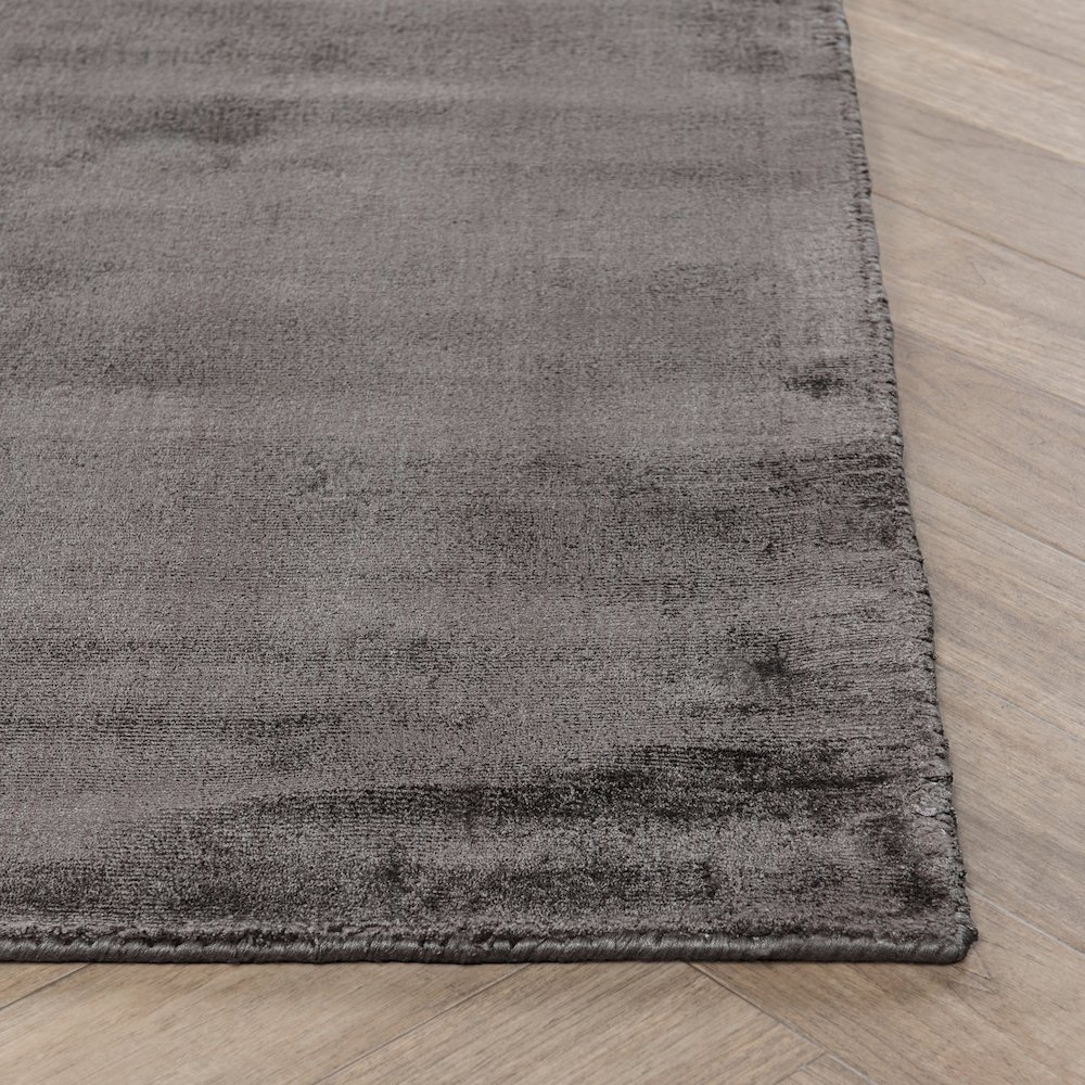 Cameron Hand-woven Distressed Viscose Area Rug  Charcoal 2X3. Picture 2
