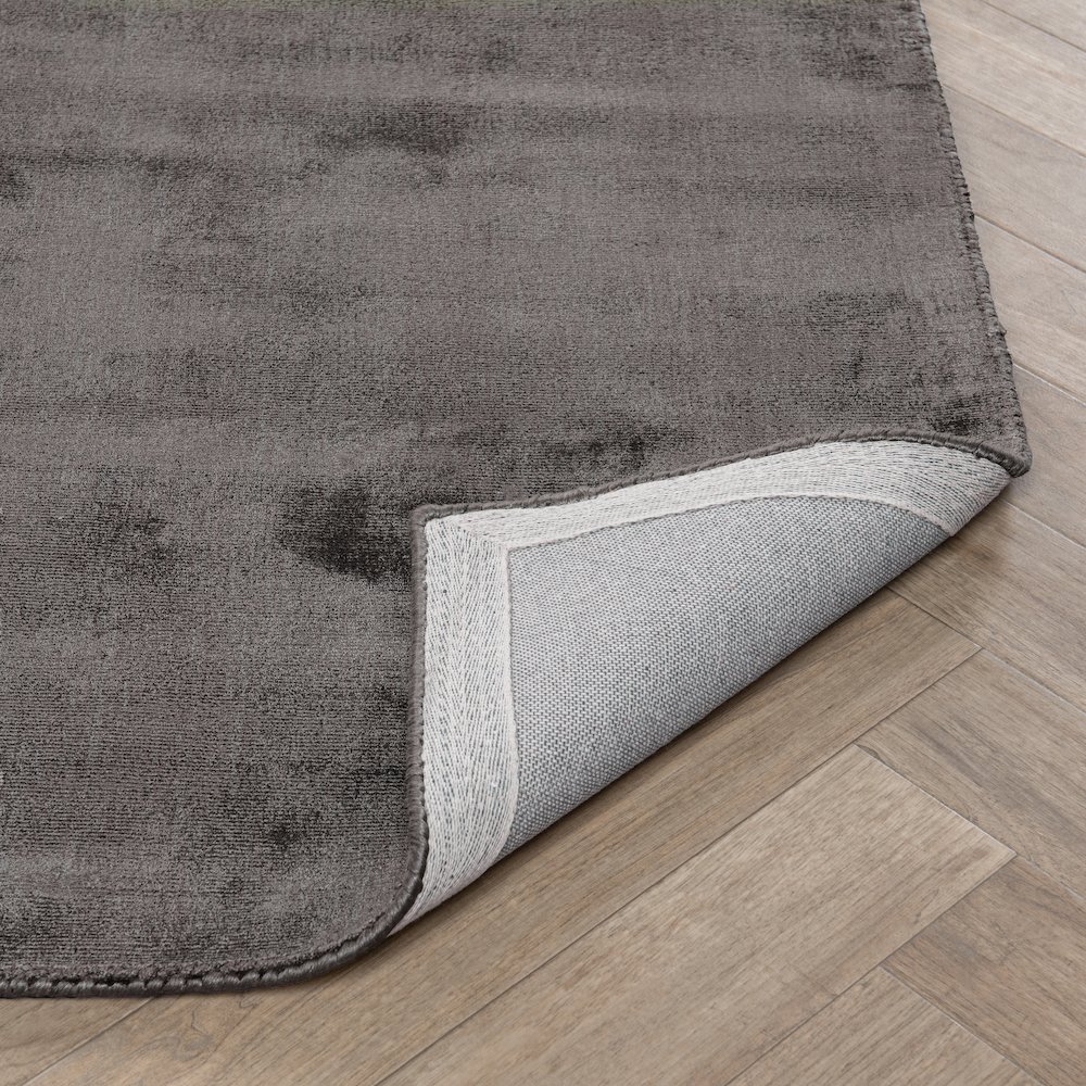 Cameron Hand-woven Distressed Viscose Area Rug  Charcoal 2X3. Picture 3