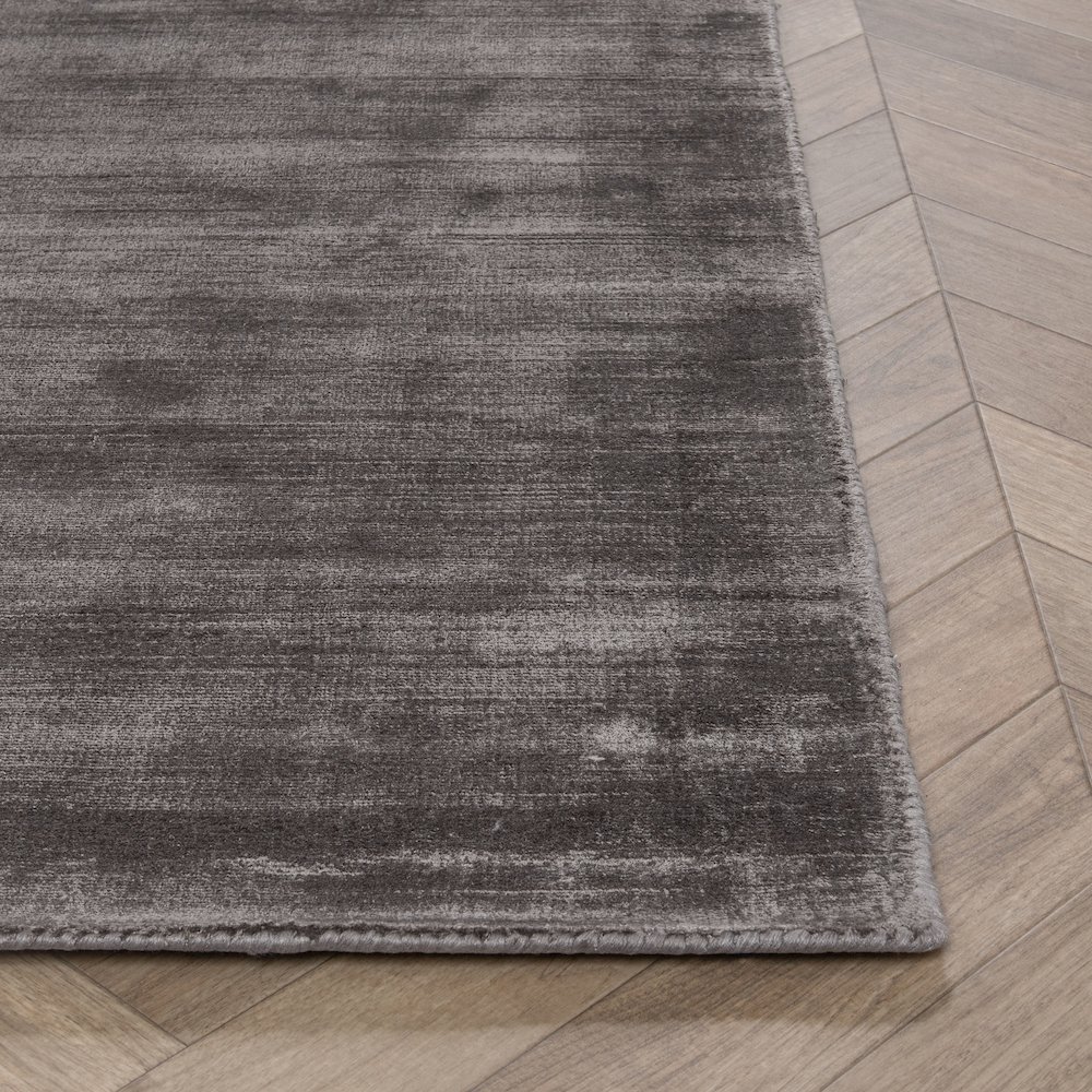 Cameron Hand-woven Distressed Viscose Area Rug  Charcoal 8X10. Picture 2