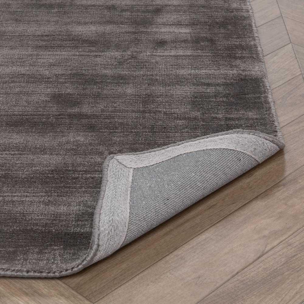Cameron Hand-woven Distressed Viscose Area Rug  Charcoal 8X10. Picture 3