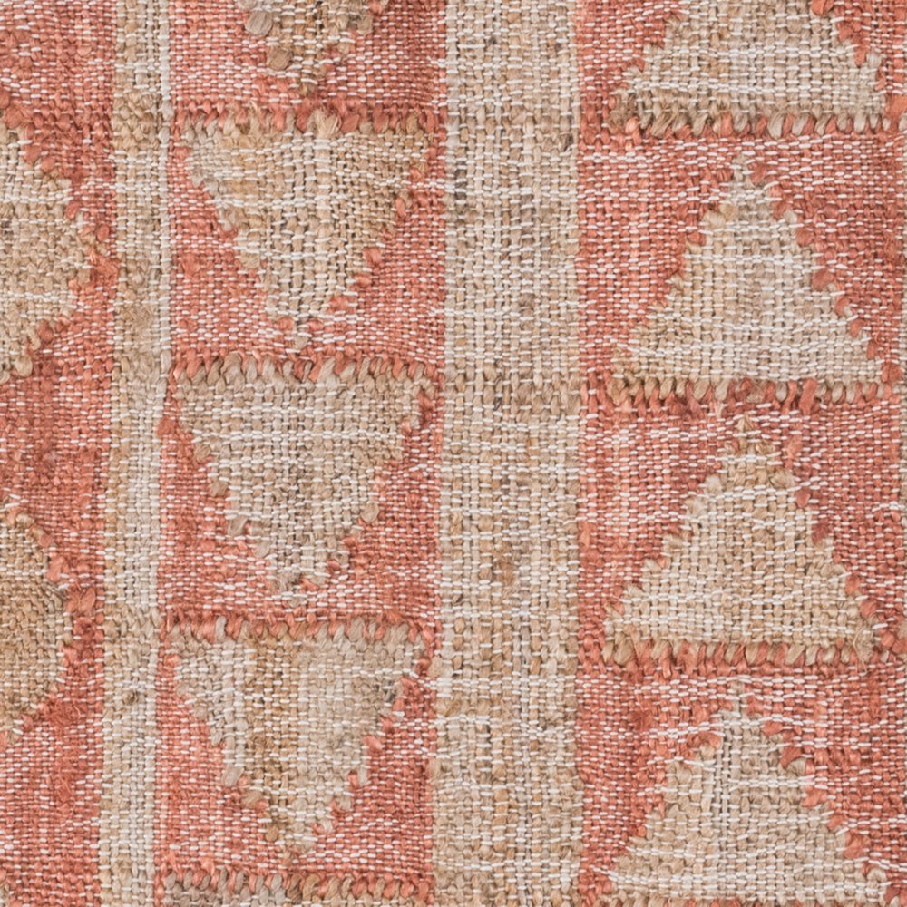 Camille Handwoven Jute Area Rug  Orange, Natural 2.6x8. Picture 3