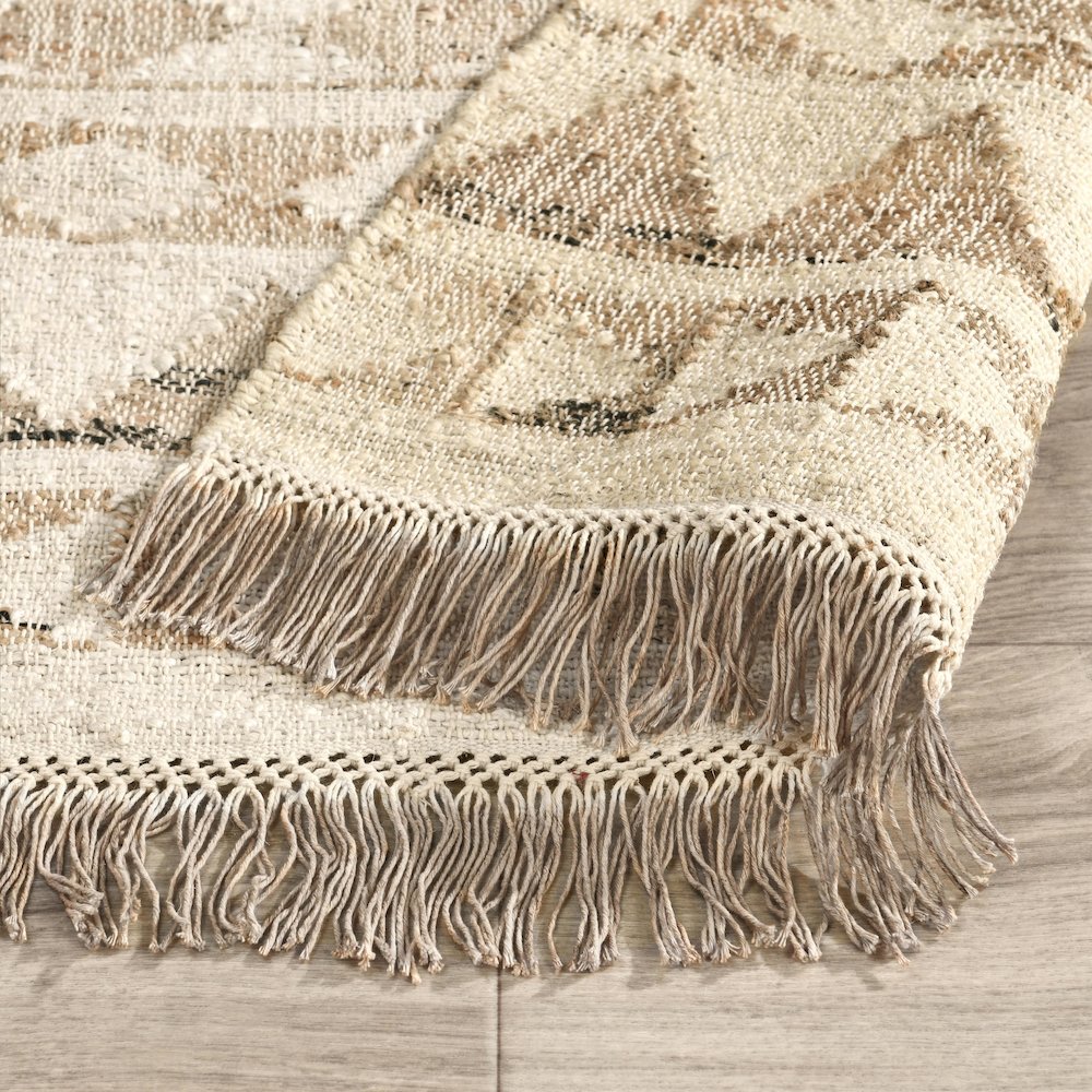 Camille Handwoven Jute Area Rug  Natural 2.6x8. Picture 3