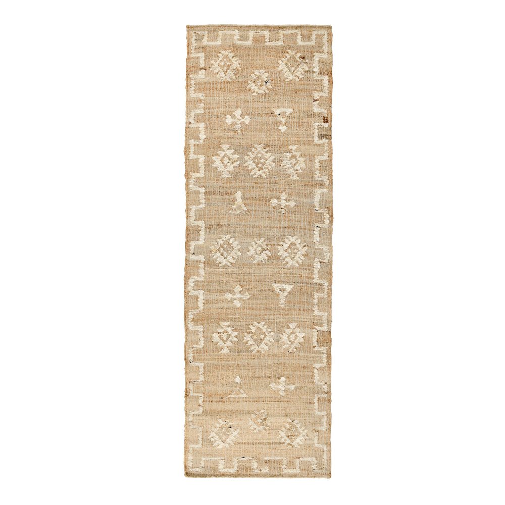 Reposa 2.6'x8' Jute Blend Handwoven Sustainable Natural Ivory Accent Rug. Picture 1