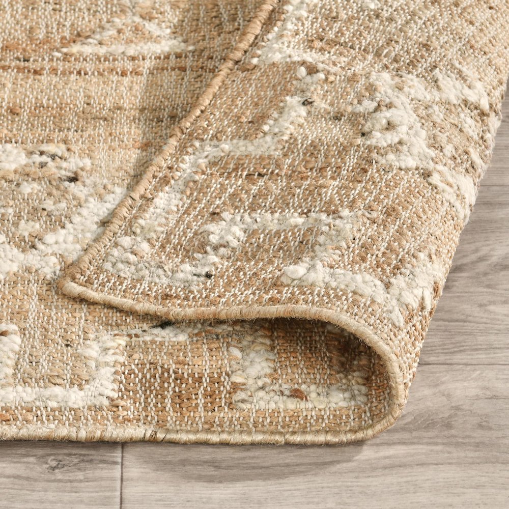 Reposa 2.6'x8' Jute Blend Handwoven Sustainable Natural Ivory Accent Rug. Picture 3