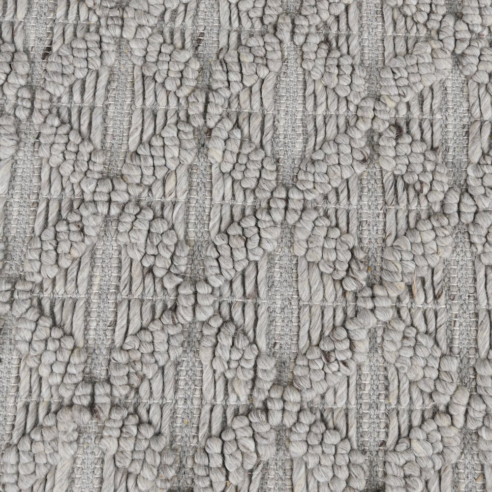 Portola 5'x8' Hand Loomed Wool Blend Fabric Accent Area Rug in Silver Gray. Picture 2