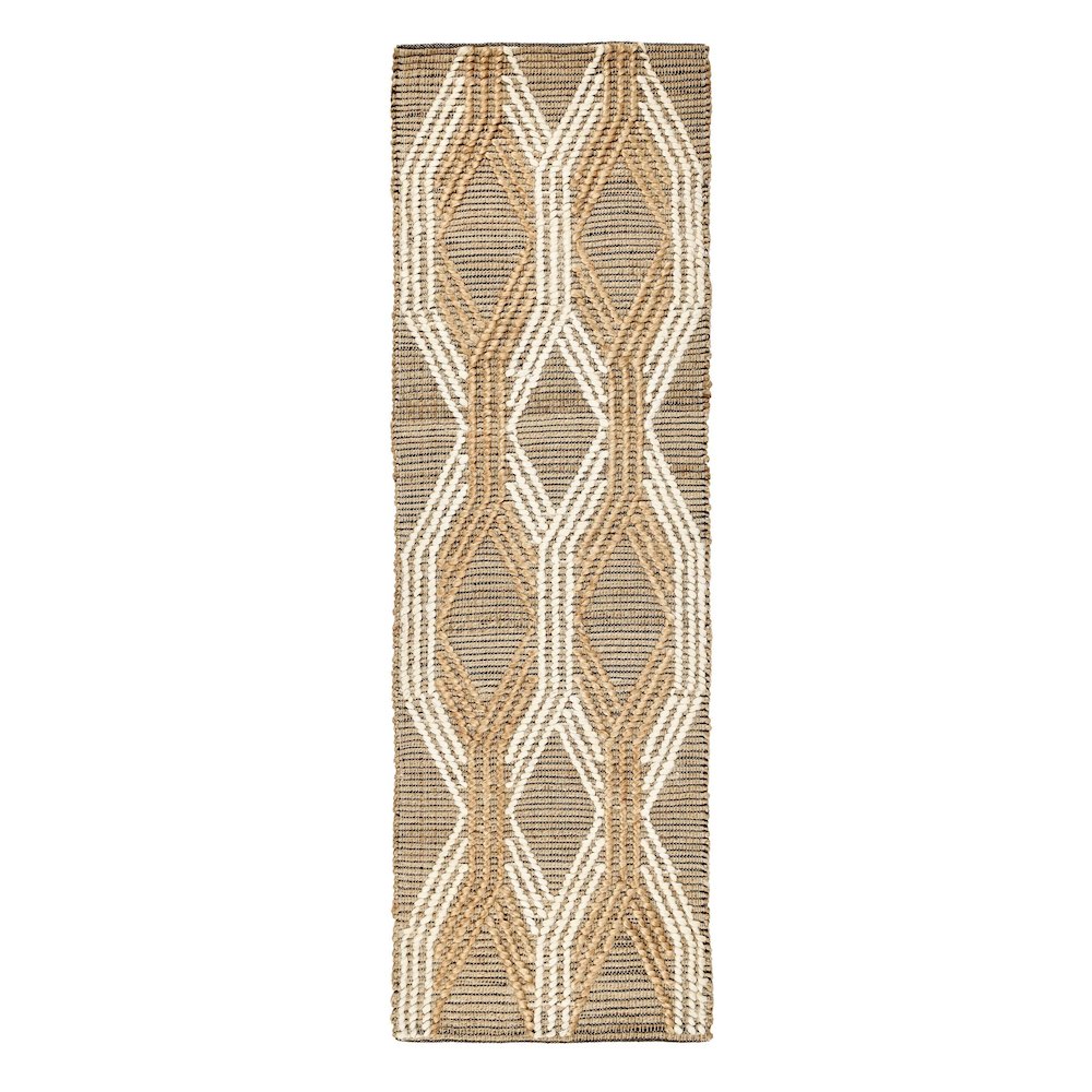 Manitou 2.6'x8' Natural  Jute Blend Ivory Hand Woven Accent Rug. Picture 1